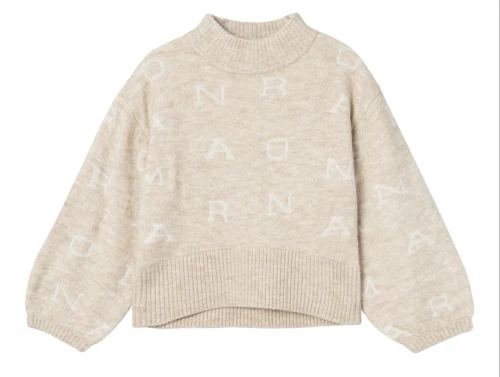 Name It humus melange oversize striktrøje